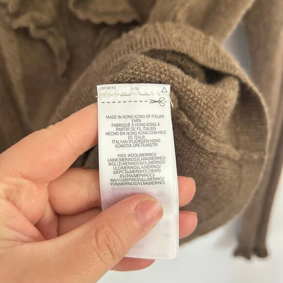 Ralph Lauren Ruffle Wool Knitted Pullover Sweater Size L Brown - Picture 7 of 7